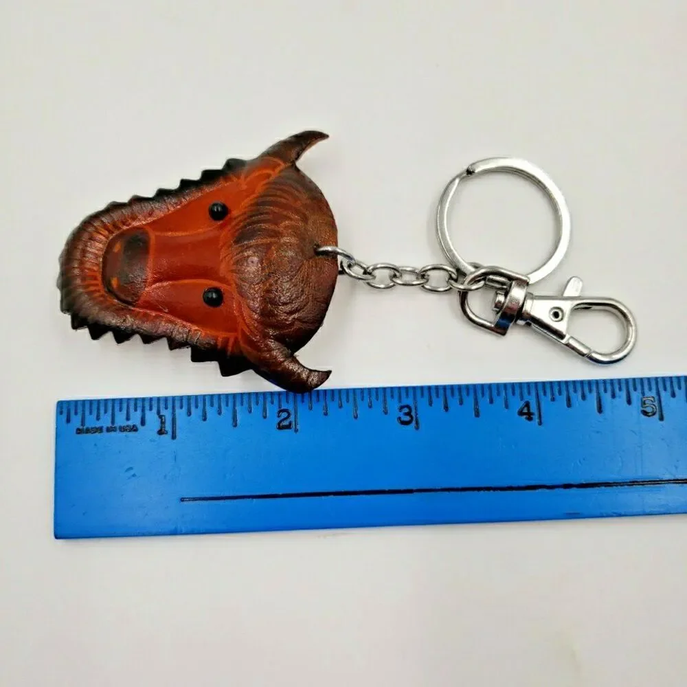 BUFFALO Keychain Bag Charm 3D Handmade Leather Country Western Southwest Casino